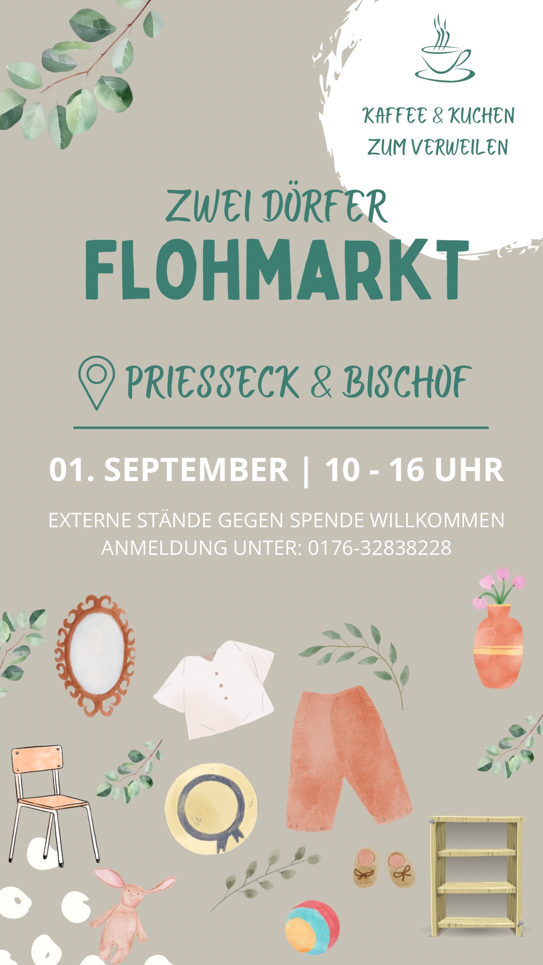 Flohmarkt in Prießeck am 1.9.24 10 - 16 Uhr